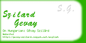 szilard gevay business card