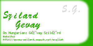 szilard gevay business card